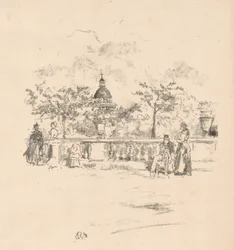 Het Pantheon, vanaf het Terras van de Luxemburgse Tuinen
