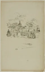 Het Pantheon, vanaf het terras van de Luxemburgse Tuinen