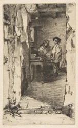 De lompenverzamelaarsters (lompenrapers, Quartier Mouffetard, Parijs)