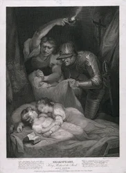 Koning Richard de Derde: akte IV, scène III De moord op de prinsen in de Toren, gepubliceerd 1790.