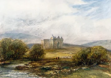 "Kasteel Hermitage" (kleurenlitho)