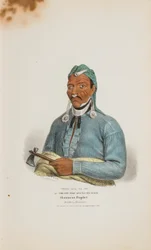 TENS-QUA-TA-WA of Degene Die De Deur Opent; Shawnese Profeet (Broer van Tecumthe), uit De Aboriginal Portfolio