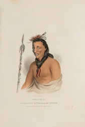 TSHU-GU-GA; Een gevierd opperhoofd half Winnebago en half Frans, uit de Aboriginal Portfolio