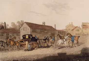 Paarden Wisselen voor de Postkoets