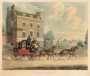Quicksilver Royal Mail passeert de Star and Garter bij Kew Bridge