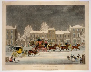 De nadering van Kerstmis, gegraveerd door George Hunt