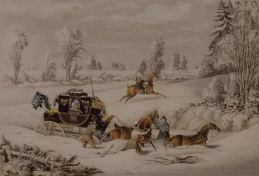 De Postkoets in een Sneeuwdrift