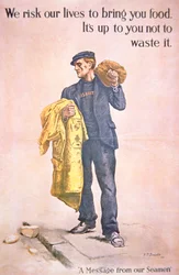Britse WOI-poster met koopvaardijmatroos