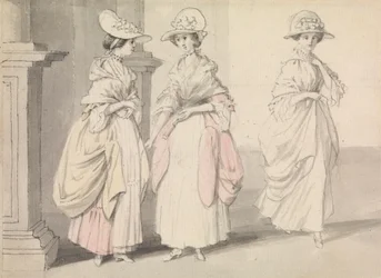 Drie dames op een terras