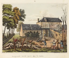 Hougoumont - begraafplaats na de slag, uit 
