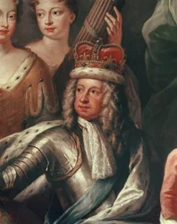 Detail van George I uit de Painted Hall, Greenwich