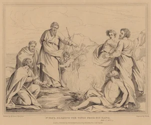 St. Paulus schudt de adder van zijn hand, Handelingen