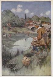Illustratie voor The Compleat Angler door Izaak Walton