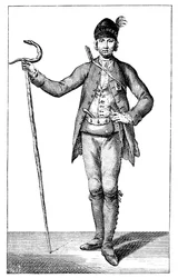 James Boswell, esq in de kleding van een gewapende Corsicaanse Chef, 1769