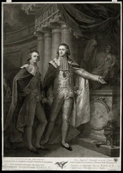Portretten van de groothertogen van Rusland Alexander I Pavlovitch (1777-1825) en Constantin Pavlovitch (1779-1831) (1797)