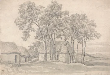 Een boerderij tussen bomen