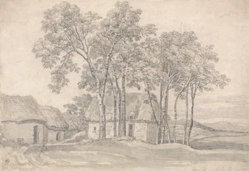 Een boerderij tussen bomen