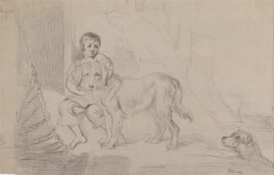 Een jonge jongen met honden