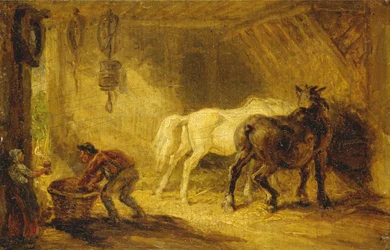 Interieur van een stal