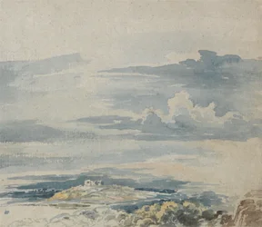 Landschap met een kasteel op een heuvel