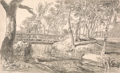 Rivierlandschap met een Waterval