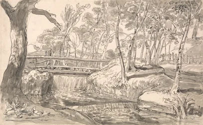 Rivierlandschap met een waterval