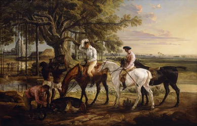 Sir Charles Blunt bij de dood van het zwijn, 1816