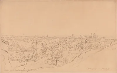 Studie voor het uitzicht op Cambridge vanaf Castle Hill