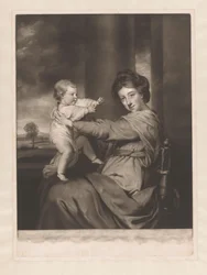 Portret van Caroline Spencer met haar dochter Caroline