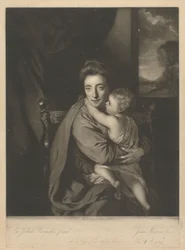 Caroline Curzon (geboren Colyear), Lady Scarsdale, en Haar Zoon, Eerwaarde John Curzon