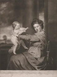 Caroline Hertogin van Marlborough met Lady Caroline Spencer Haar Dochter