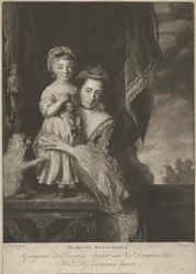 Margaret Georgiana Spencer, (geboren Poyntz), Gravin Spencer, en haar dochter, Georgiana Cavendish, (geboren Spencer), Hertogin van Devonshire