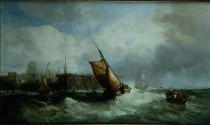 Schepen bij een haven