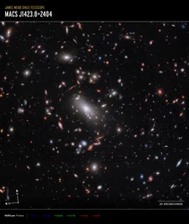 Sterrenstelselcluster MACS J1423 (NIRCam Compass-opname)