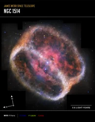 Planetaire nevel NGC 1514 (MIRI Compass-opname)