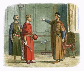 Koning Edward I bedreigt de lord marshal