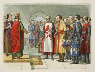 Koning Hendrik III en zijn Parlement, Westminster, 1258, uit A Chronicle of England BC 55 to AD 1485, gepubliceerd in Londen, 1863