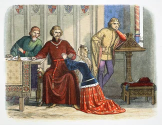 Koningin Anne pleit bij Gloucester en Arundel voor Sir Simon de Burley, 1388 1864