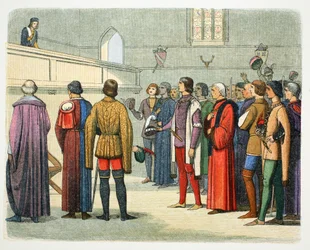 Richard, hertog van Gloucester uitgenodigd om de kroon aan te nemen