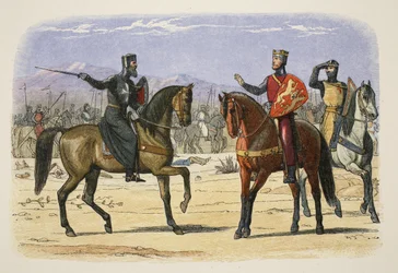 Richard en de Meester van St. John, Joppa, 23 juli 1191, uit A Chronicle of England BC 55 to AD 1485, pub. Londen, 1863