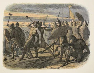 De dood van Harold II in de Slag bij Hastings, 1066, uit 