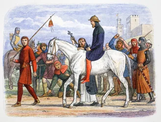 Thomas, Graaf van Lancaster, wordt naar de executie geleid, Pontefract, Yorkshire, 1322, 1864