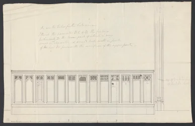 Cobham Hall, Kent: Ontwerp voor panelen van een bank