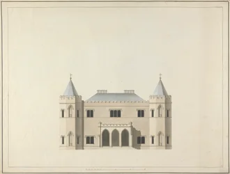 Vijf Ontwerpen voor een Huis in Gotische Stijl: Elevatie