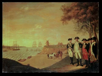 Washington en generaals in Yorktown