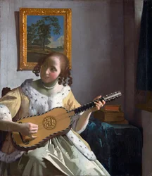 “De gitaarspeler”, schilderij van Jan Vermeer (Johannes) (1632-1675) - 1672 - afmetingen 53 x 46,3 cm, Kenwood House