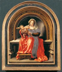 Madonna met kind (schilderij op eikenhout)