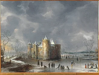 Het kasteel van Muiden in de winter