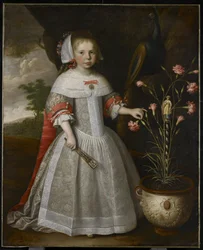 Portret van een Jong Meisje met Anjers, c.1663