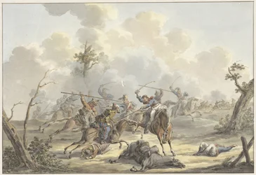 Aanval tussen Kozakken van de Krim en Franse Rijdende Artillerie
